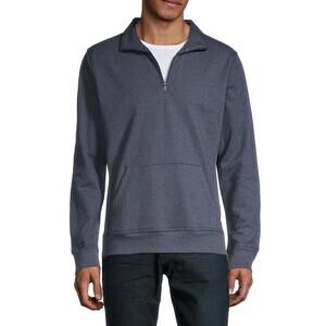 Onia Men's French Terry Half-Zip Pullover Sweater Long Sleeve Deep Navy Size M